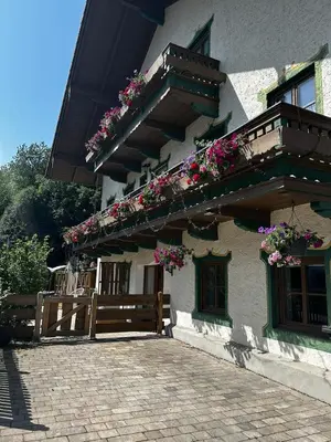 Ein Balkon oder eine Terrasse in der Unterkunft Bauernhaus Apartment