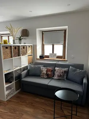 Ein Sitzbereich in der Unterkunft Bauernhaus Apartment