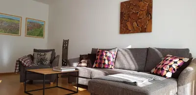 Ein Sitzbereich in der Unterkunft City Gallerie Apartment