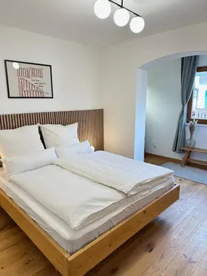 Ein Bett oder Betten in einem Zimmer der Unterkunft Ferienwohnung griabighoch2 - Dahoam auf Zeit