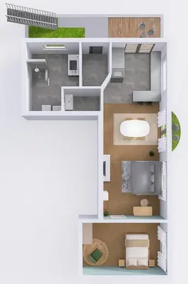 Grundriss der Unterkunft RuheTraum 80 - Design-Apartment