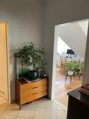 Ein Sitzbereich in der Unterkunft Cozy apartment in Munich