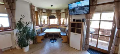 Küche/Küchenzeile in der Unterkunft Feriensuite Romeo Mittenwald