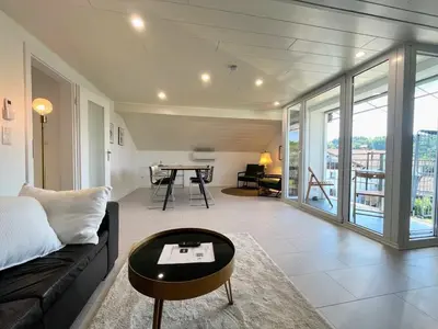 Ein Sitzbereich in der Unterkunft 4Bed I Klima I 3 Room I Wash I Küche I Parkplatz