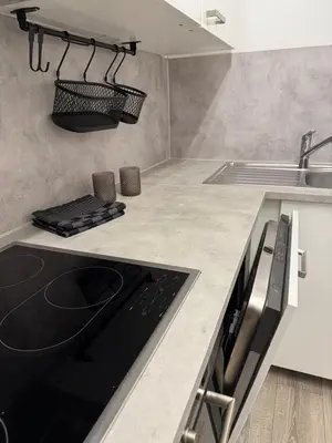Küche/Küchenzeile in der Unterkunft Ferienwohnung Landshut am Gambach