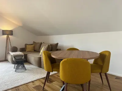 Ein Sitzbereich in der Unterkunft Bergzauber Suite