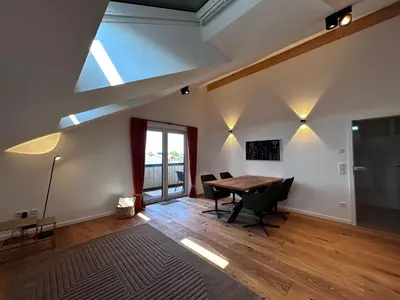 TV/Unterhaltungsangebot in der Unterkunft Moderne Ferienwohnung Übersee