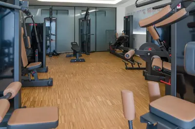 Das Fitnesscenter und/oder die Fitnesseinrichtungen in der Unterkunft Aktiv Hotel am Inn