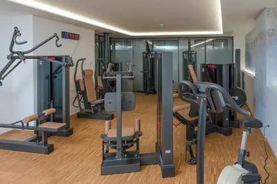 Das Fitnesscenter und/oder die Fitnesseinrichtungen in der Unterkunft Aktiv Hotel am Inn