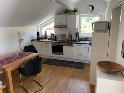 Küche/Küchenzeile in der Unterkunft 5-Sterne Active Ferienwohnung Chiemgau
