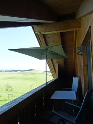 Ein Balkon oder eine Terrasse in der Unterkunft Ferienwohnung Wallberg