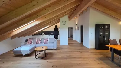 Ein Sitzbereich in der Unterkunft Ferienwohnung Lederer