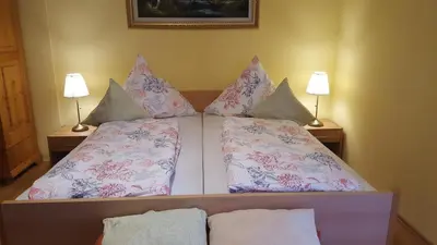Ein Bett oder Betten in einem Zimmer der Unterkunft Am Berg-Ferienwohnung