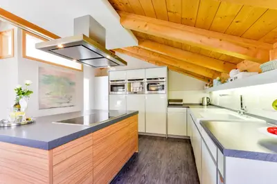 Küche/Küchenzeile in der Unterkunft 5 Sterne Ferienwohnung am See