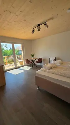 Ein Bett oder Betten in einem Zimmer der Unterkunft Quiet Guest Apartment in Peißenberg