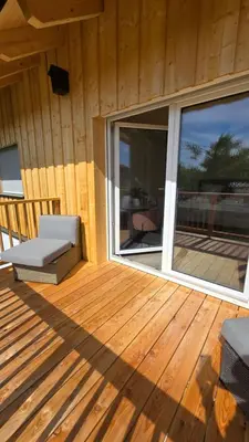 Ein Balkon oder eine Terrasse in der Unterkunft Quiet Guest Apartment in Peißenberg