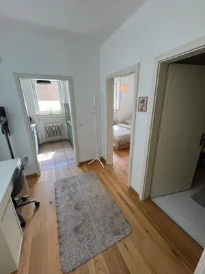 Ein Bett oder Betten in einem Zimmer der Unterkunft Idyllische Wohnung mit Bergblick nah am Simssee