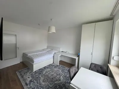 Ein Bett oder Betten in einem Zimmer der Unterkunft Exklusives Studio im Zentrum