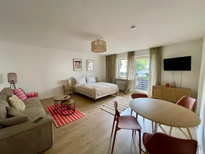 Ein Sitzbereich in der Unterkunft NEU - Apartment Lago am Chiemsee