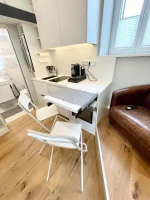 Ein Sitzbereich in der Unterkunft Voll ausgestattetes Apartment in der Au