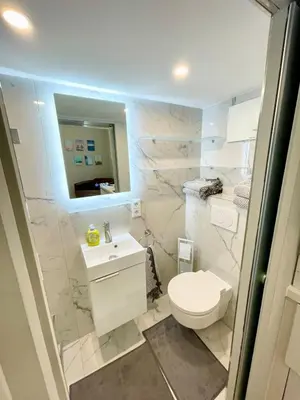 Ein Badezimmer in der Unterkunft Voll ausgestattetes Apartment in der Au