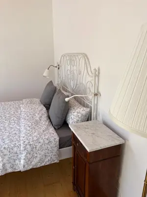 Ein Bett oder Betten in einem Zimmer der Unterkunft Ferienhaus Fischermartl am Ammersee