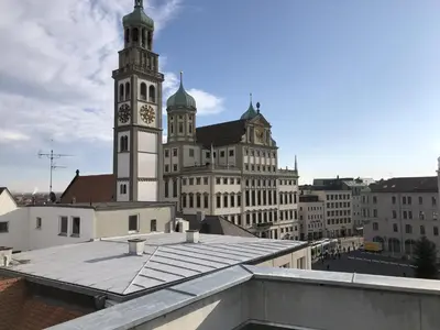 Ein allgemeiner Blick auf Augsburg oder ein Stadtblick von der Ferienwohnung aus