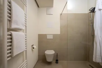 Ein Badezimmer in der Unterkunft GoldenKey Suite am Rathausplatz NEU eingerichtet
