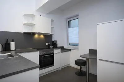 Küche/Küchenzeile in der Unterkunft GoldenKey Suite am Rathausplatz NEU eingerichtet