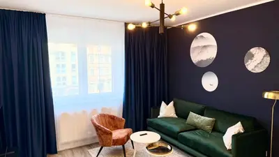 Ein Sitzbereich in der Unterkunft Traumwerk 24 - Jakober City Loft