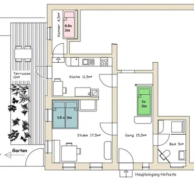 Grundriss der Unterkunft Ferienwohnung Terwey