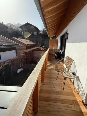 Ein Balkon oder eine Terrasse in der Unterkunft Wohnung Kirchstein Highlight Fliegenfischen auf der Isar