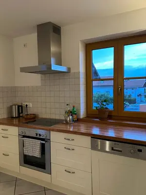 Küche/Küchenzeile in der Unterkunft Ferienwohnung Obstgartenblick