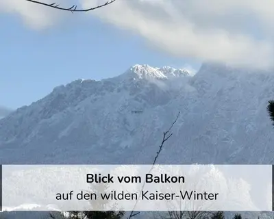 Rosels Mountain Lodge-Pool, Sauna & Kaiserblick-Balkon Ferienwohnung in Oberaudorf Bayern im Winter
