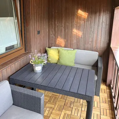 Ein Sitzbereich in der Unterkunft Casa-Heckl