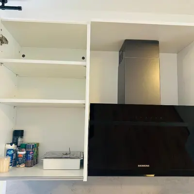 Küche/Küchenzeile in der Unterkunft KJ Ferienwohnung bis 10P-Zentral-Garten-WIFI-Parken-Grill