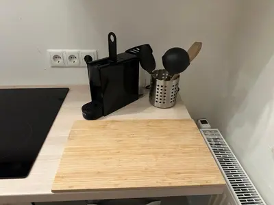 Kaffee-/Teezubehör in der Unterkunft Moderne Wohnung im Grünen