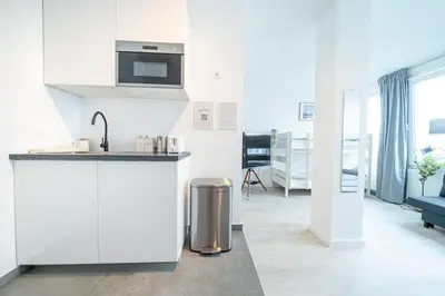 Küche/Küchenzeile in der Unterkunft 6 Modern city studio for 7 Bogenhausen near Messe Munich