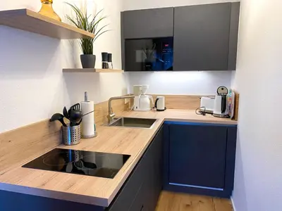 Küche/Küchenzeile in der Unterkunft Apartmenthaus Der Johanneshof - tolle Lage nah am See
