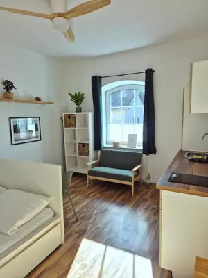 Ein Bett oder Betten in einem Zimmer der Unterkunft Studio 2 - Apartments am Schloss