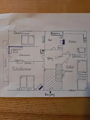Grundriss der Unterkunft Ferienwohnung in Niederhasling