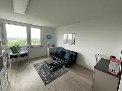 Ein Sitzbereich in der Unterkunft Appartment Schwabenblick