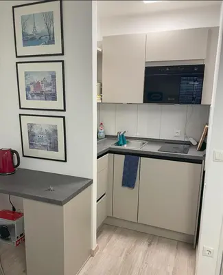 Küche/Küchenzeile in der Unterkunft Appartment Schwabenblick