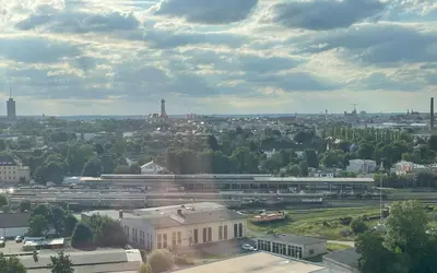 Blick auf Appartment Schwabenblick aus der Vogelperspektive