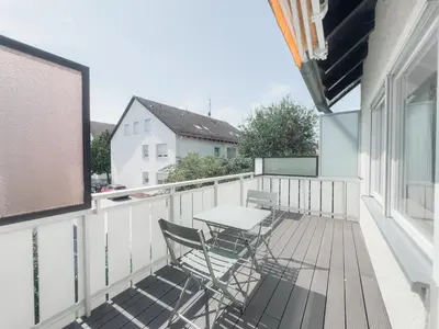 Ein Balkon oder eine Terrasse in der Unterkunft Skyrise Apartments in Bad Wörishofen - zentral & modern