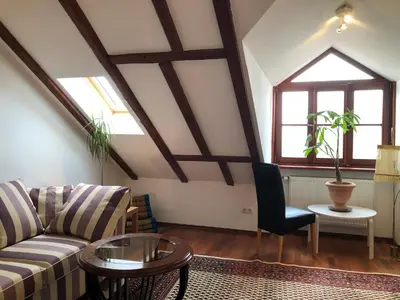 Ein Sitzbereich in der Unterkunft Park Apartment