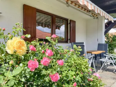 Ein Garten an der Unterkunft Oachkatzl