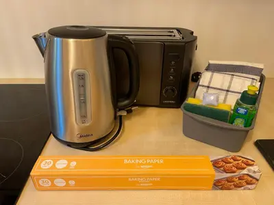 Kaffee-/Teezubehör in der Unterkunft Modern eingerichtete Ferienwohnung Traumtagerl ruhig, zentral, ideal für Familien & Paare