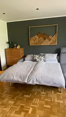 Ein Bett oder Betten in einem Zimmer der Unterkunft Apartment Bergnest