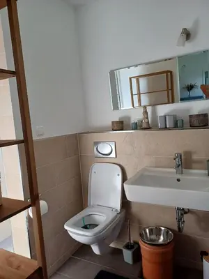 Ein Badezimmer in der Unterkunft Komplettes Wellnesshaus mit freiem Blick